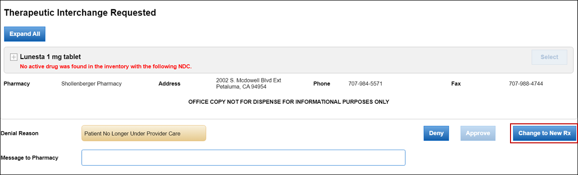 Change Electronic Prescriptions (RxChange) of Controlled Substances (EPCS)