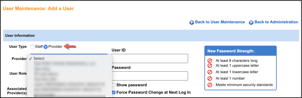 Administration: User Maintenance