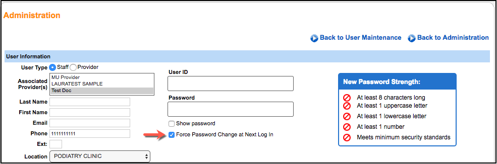 Administration: User Maintenance