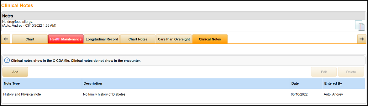 Patient Chart Overview