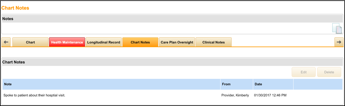 Patient Chart Overview