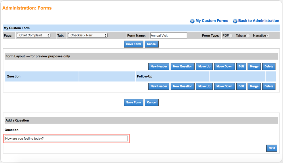 Administration: Custom Forms