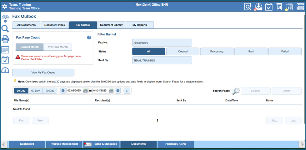 Fax Outbox