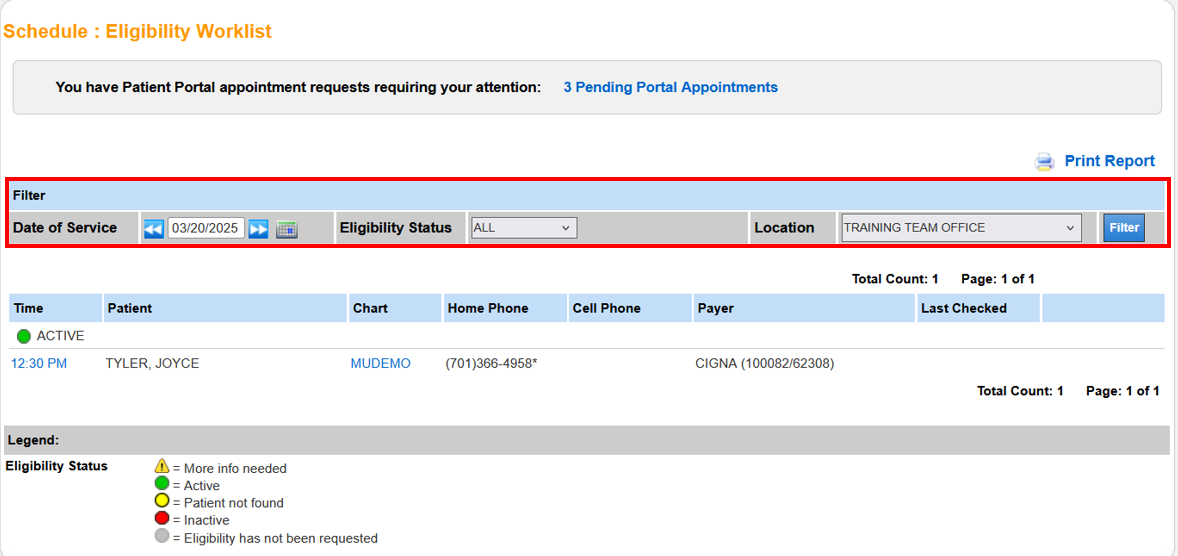Eligibility Worklist