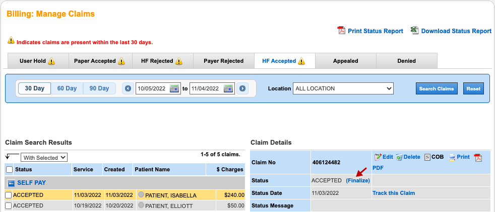 Manage Claims