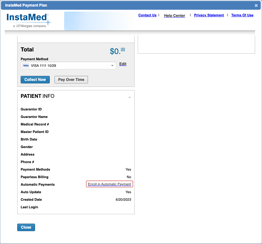 NextGen Pay Powered by InstaMed Automatic Payment Collection