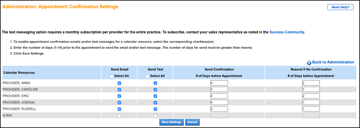 Set Up Appointment Confirmations
