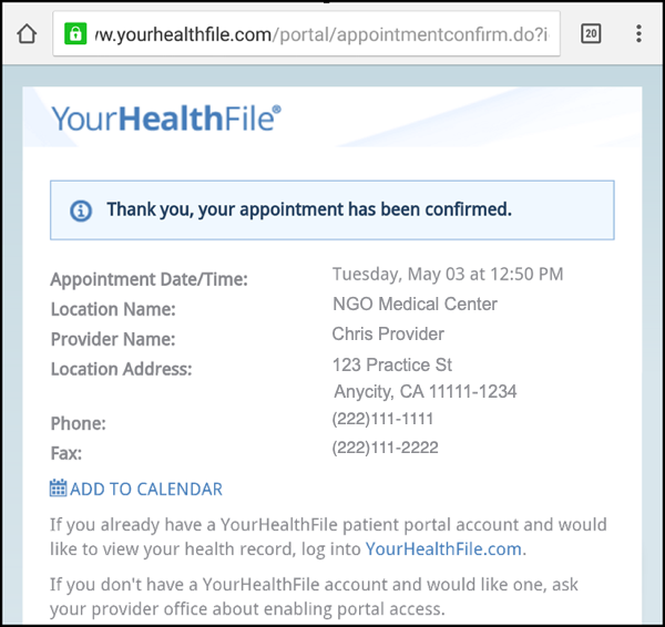 Set Up Appointment Confirmations