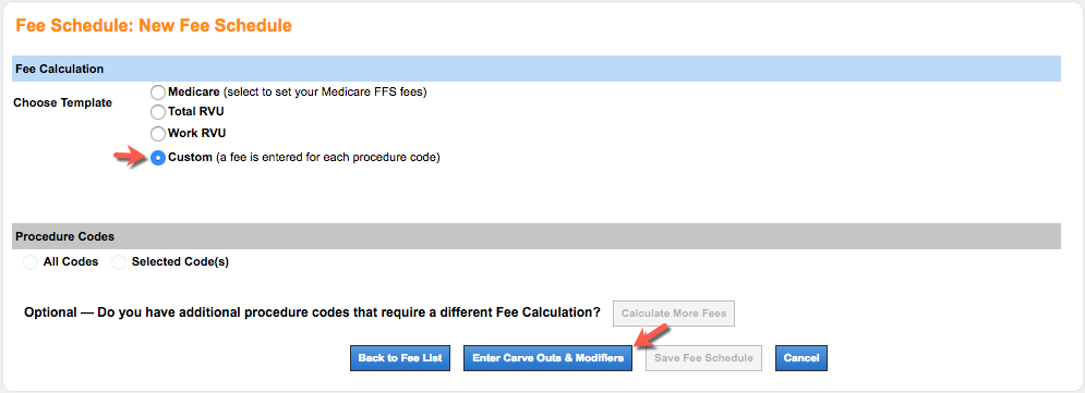Administration: Fee Schedule