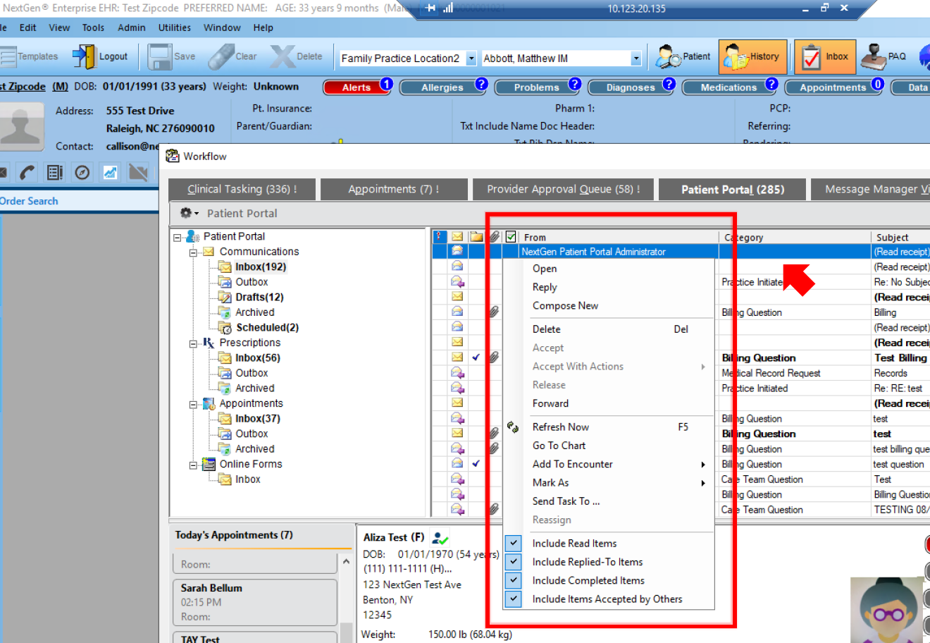Troubleshooting Inbound Patient Messaging Issues in NextGen PxP