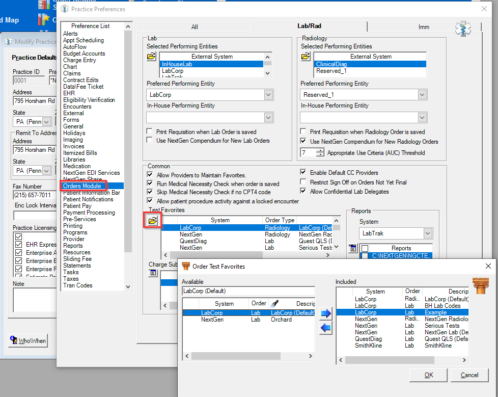 How To Add an Order Test to the NextGen Enterprise Orders Module