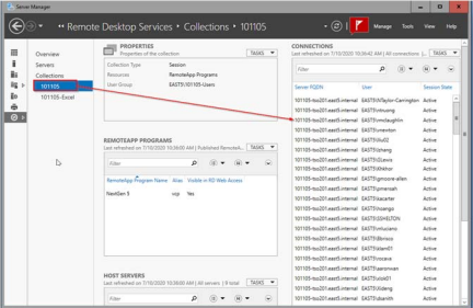 Using Server Manager to Manage User Sessions