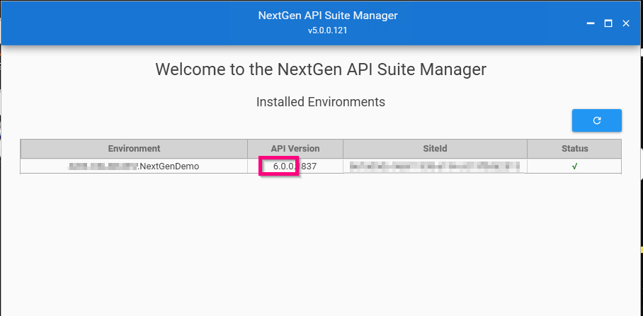 Supported API Version vs. NextGen Enterprise Application Version
