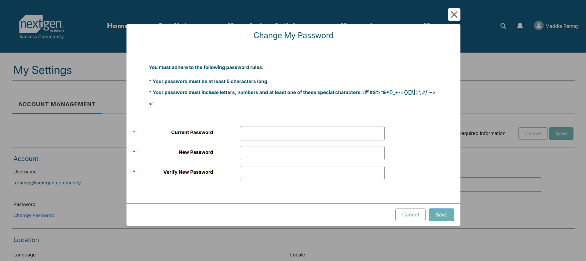 Success Community Training: Resetting my Password